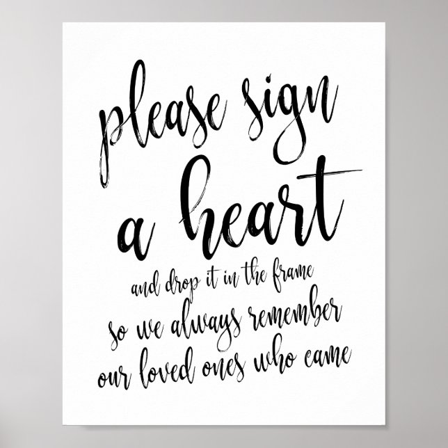 Poster Signer Un Mariage Rustique Coeur 8x10 Signer (Devant)