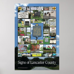 Poster Signes d'affiche du comté de Lancaster