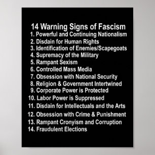 Poster Signes D'Avertissement Du Fascisme Anti-Trump Rési