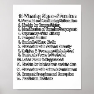 Poster Signes D'Avertissement Du Fascisme Anti-Trump Rési