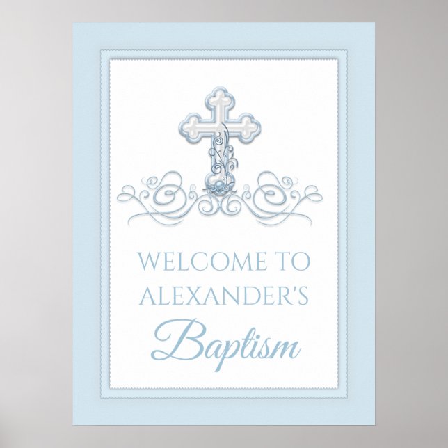 Poster Signes de baptême de garçon, de baptême et de prem (Devant)