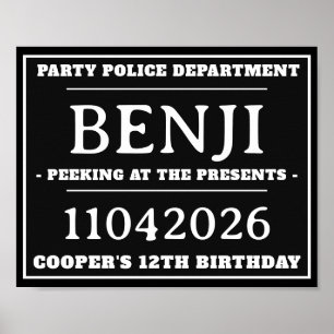 Poster Signes de coups de fouet personnalisés, fête d'ann