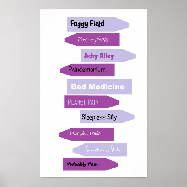 Poster Signes de douleur violet (Devant)