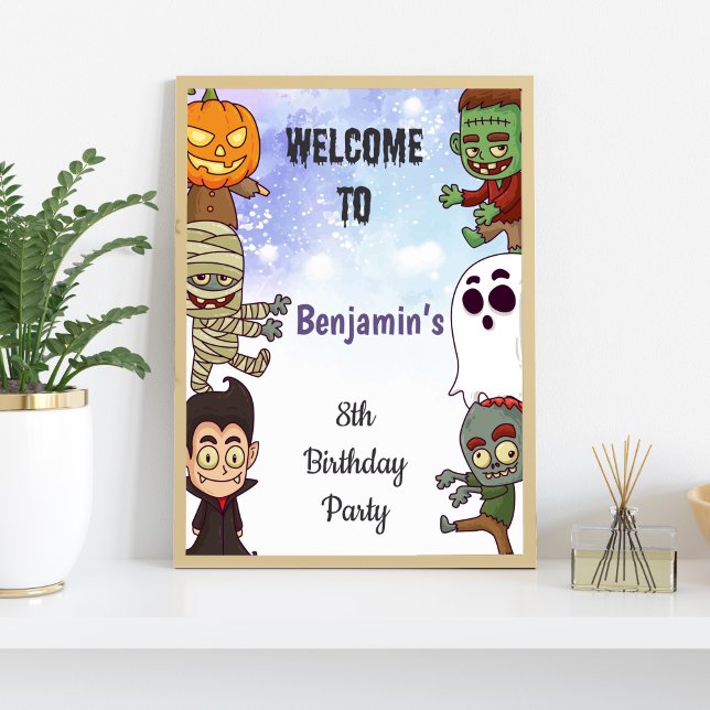 Poster Signes de fête d'Halloween Éffrayant pour enfants (Kids Spooky Halloween Party Signs)