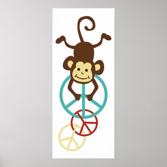 Poster Signes de paix singes (Devant)