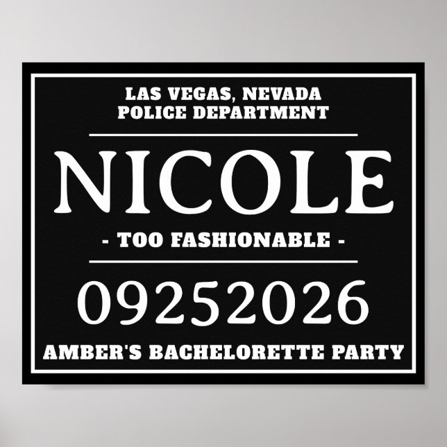 Poster Signes de prise de Mug personnalisés, Bachelorette (Devant)