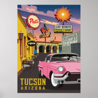 Poster Signes de restaurant rétro de 28 po x 20 po - Tucs