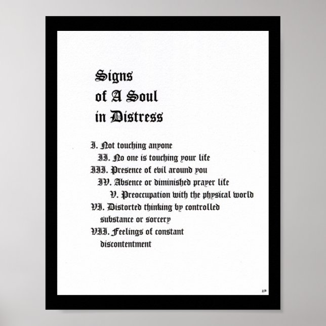 Poster Signes d'une âme en détresse (Devant)