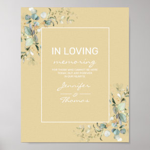 Poster Signes Mariage Feuilles verts, minimalisme élégant