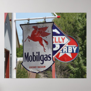 Poster Signes publicitaires vintages sur l'essence