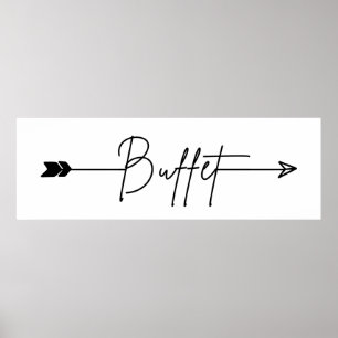 Poster Signet de buffet direction Mariage droit