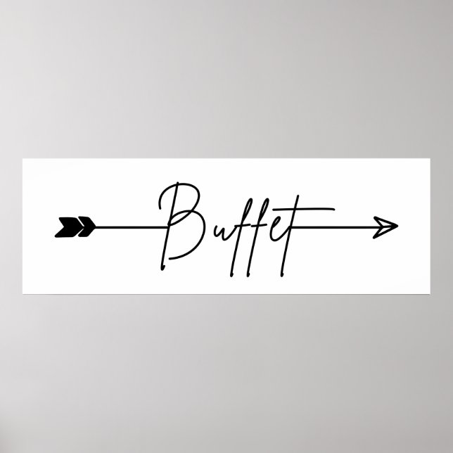 Poster Signet de buffet direction Mariage droit (Devant)