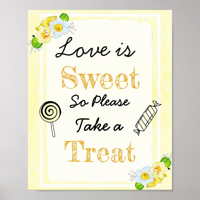 Poster Signet mariage L'amour est doux (Devant)