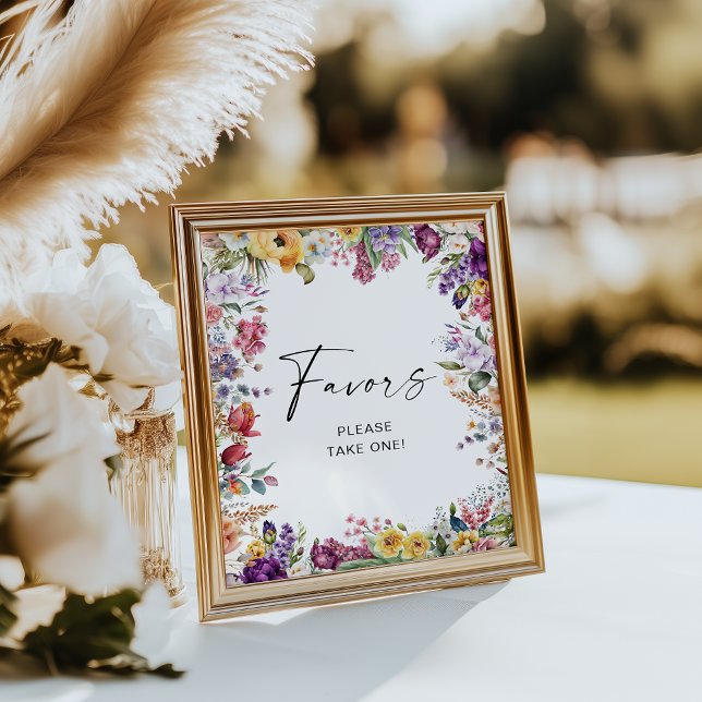 Poster Signez Faveur Fête des mariées Fleurs Jardin (Créateur téléchargé)