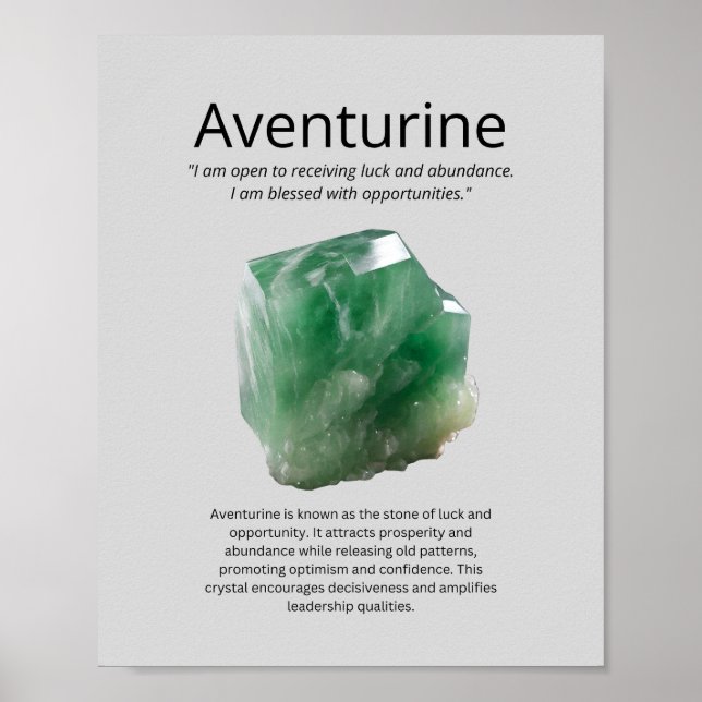 Poster Signification de cristal d'Aventurine (Devant)