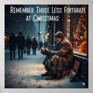POSTER SIGNIFICATION DE NOËL IMAGE PENSEZ AUX PAUVRES