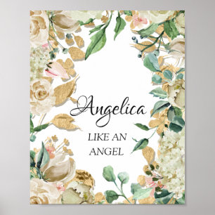 Poster Signification du prénom Angelica Fleurs Mariage An