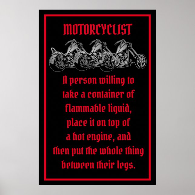 Poster Signification D'Un Motocycliste (Devant)