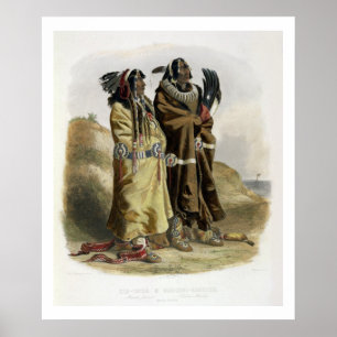 Poster Sih-Chida et Mahchsi-Karehde, Indiens mandans, pla