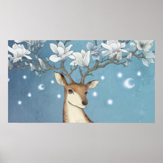 Poster Sika Deer Magnolia