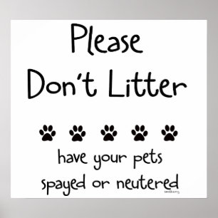 Poster S'il vous plaît Don&apos ; t Litter 2