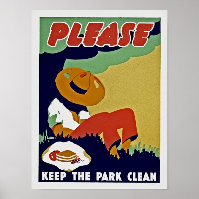 Poster S'Il Vous Plaît Garder Le Parc Propre (Devant)