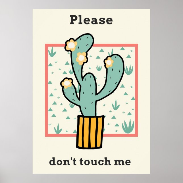 Poster S'Il Vous Plaît Ne Touchez Pas À Cactus (Devant)