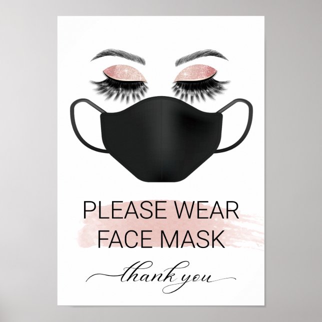 Poster S'il vous plaît porter Masque Visage Beauté Salon  (Devant)
