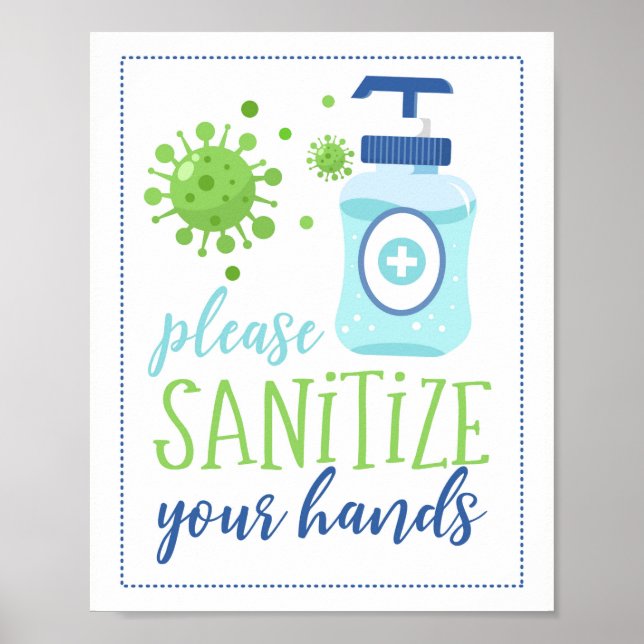Poster S'il vous plaît Sanitiez vos mains (Devant)