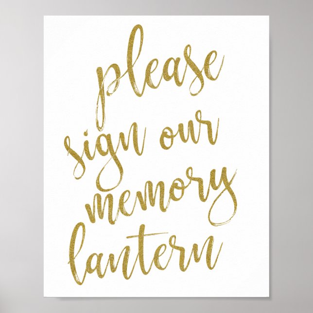 Poster S'il vous plaît signer notre lanterne mémoire 8x10 (Devant)