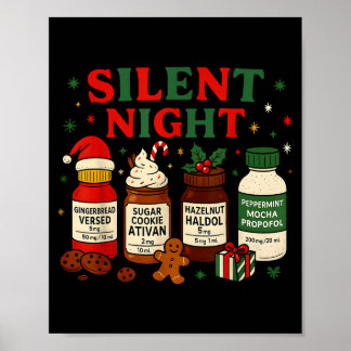 Poster Silent Night Profol Icu Nurse Funny Christmas Medi