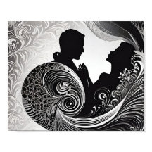 Silent Vow : Black & White Silhouette Lotory