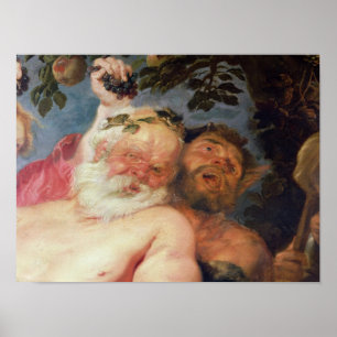 Poster Silenus ivre soutenu par des satyres, c.1620
