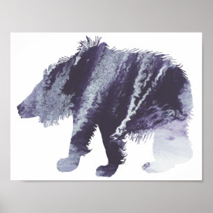 Poster silhouette Abstraite de l'ours à laine