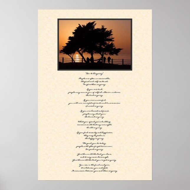 Poster Silhouette Arbre Le Faire De Toute Façon (Devant)