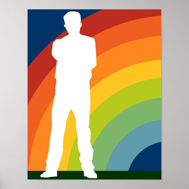 Poster silhouette arc-en-ciel (Devant)