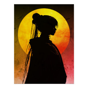 Poster Silhouette au Clair de Lune Mystique – Anime Éléga