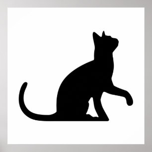 Poster Silhouette Cat Background