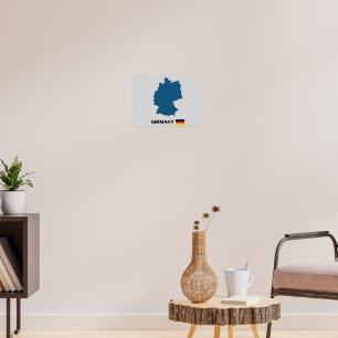 Poster Silhouette d'Allemagne