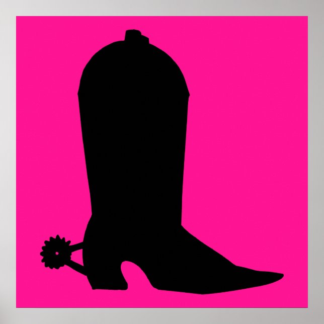 Poster Silhouette d'amorçage de cowboy (Devant)