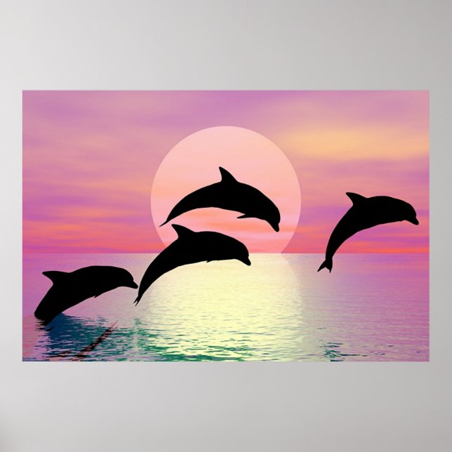 Poster Silhouette dauphin (Devant)