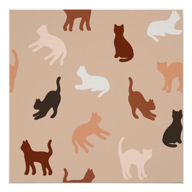 Poster Silhouette de chat (Devant)