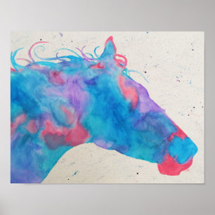 Poster Silhouette de cheval d'aquarelle