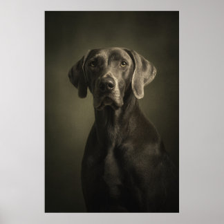 Poster Silhouette de chien élégant