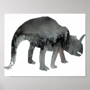 Poster Silhouette de dinosaure abstrait