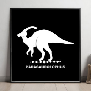 Poster Silhouette de dinosaure Parasaurolophus
