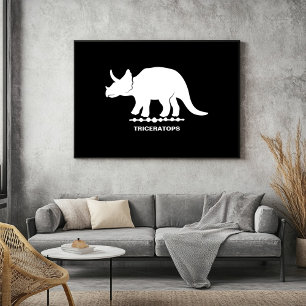 Poster Silhouette de dinosaure Triceratops
