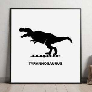 Poster Silhouette de dinosaure Tyrannosaurus