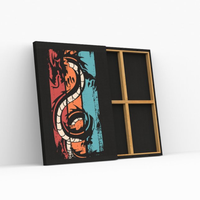 Poster Silhouette de dragon vintage (Créateur téléchargé)