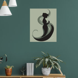 Poster Silhouette de femme minimaliste gracieuse - Boho m